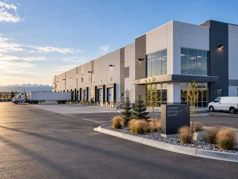 Representative modern Calgary-area commercial logistics facility